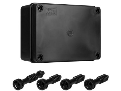 Plastová instalační krabice hermetická S-BOX 316C, 150x110x70mm IP65, černý, UV