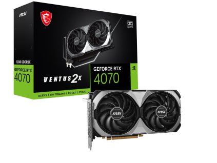 BAZAR - MSI VGA NVIDIA GeForce RTX 4070 VENTUS 2X E 12G OC, RTX 4070, 12GB GDDR6X, 3xDP, 1xHDMI - Po opravě (Bez příšluš