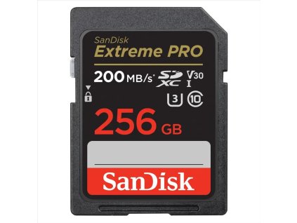 Paměťová karta Sandisk Extreme PRO 256GB SDXC 200MB/s / 140MB/s, UHS-I, Class 10, U3, V30