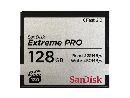 Paměťová karta Sandisk Extreme Pro CFAST 2.0 128 GB 525 MB/s čtení, 450MB/s zápis, VPG130