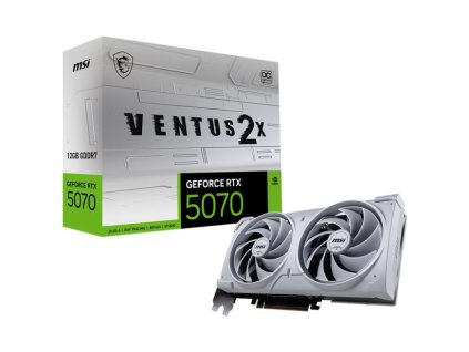 MSI VGA NVIDIA GeForce RTX 5070 12G VENTUS 2X OC WHITE, RTX 5070, 12GB GDDR7, 3xDP, 1xHDMI