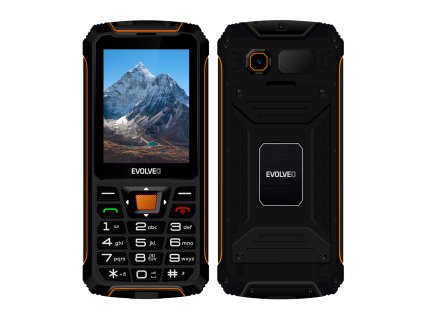 EVOLVEO StrongPhone Z6, vodotěsný odolný Dual SIM telefon, černo-oranžová