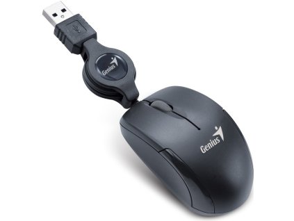 GENIUS Micro Traveler V2/Cestovní/Optická/1 200 DPI/Drátová USB/Černá