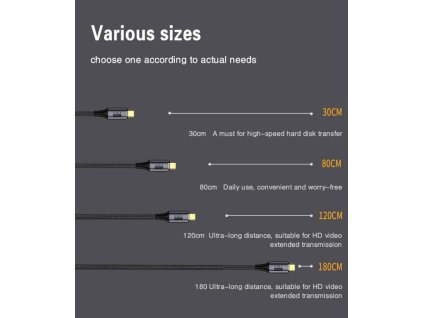PremiumCord USB4™ Gen 3x2 40Gbps 8K@60Hz 240W Thunderbolt 3 kabel 0,3m