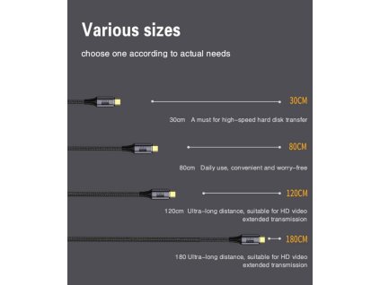 PremiumCord USB4™ Gen 3x2 40Gbps 8K@60Hz 240W Thunderbolt 3 kabel 0,3m