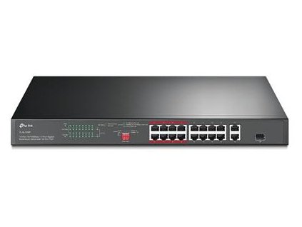 TP-Link TL-SL1218P Switch 16x 10/100Mbps PoE+ 2x GLAN 1x SFP 19"rackmount 150W
