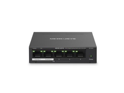 MERCUSYS MS105GP - 5portový gigabitový stolní switch s 4 porty PoE+, 5× 10/100/1000 Mb/s porty RJ45