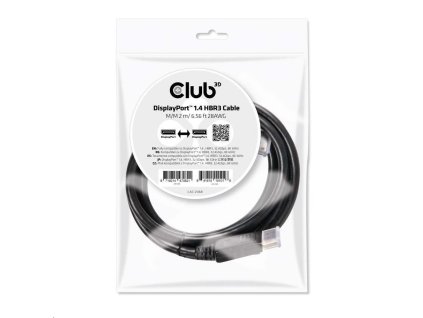 Club3D Certifikovaný Kabel DisplayPort 1.4 HBR3 8K60Hz (M/M), 2m