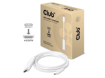 Club3D Kabel aktivní USB typ C na HDMI 2.0 4K60Hz UHD, 1,8m
