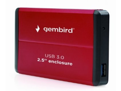 GEMBIRD Externí box pro 2.5" zařízení, USB 3.0, SATA, červený