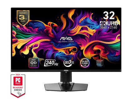MSI MAG 321UPX QD-OLED gaming monitor 31,5" QD-OLED/UHD/240Hz/0,03ms/2xHDMI/DP/USB-C/Výšk.nast./Pivot/černá