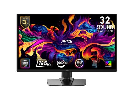 MSI Gaming monitor MAG 322UP QD-OLED E16 31,5" QD-OLED/3840x2160 UHD/165Hz/0,03ms/2xHDMI/DP/USB-C/Výšk.nast./Pivot/černá