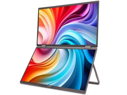 Acer LCD PD163QTbmiuux DUAL SCREEN 15,6" IPS LED Touch, 1920x1080, 1xHDMI + 2xType-C + Audio Out, repro 2Wx2, VESA 75x75