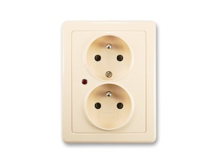 ABB SWING Dvojzásuvka 5592G-C02349 C1 s ochranou před přepětím, krémová