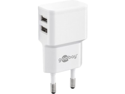 Adaptér 230V na 2x USB max.2,4A, bílý