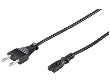 GEMBIRD kabel napájecí síťový FLEXO 220V/230V 1.8m Schuko C8 (2-pin, tzv. osmička) černý
