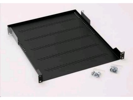 TRITON Police s perforací 19", 1U/450mm, nosnost 40kg, šedá