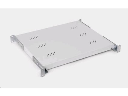 TRITON Police s perforací 19", 1U/650mm, nosnost 80kg, šedá