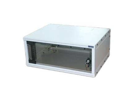 19''rozvaděč jednodílný 6U/400mm FLAT-PACK skl.dv.