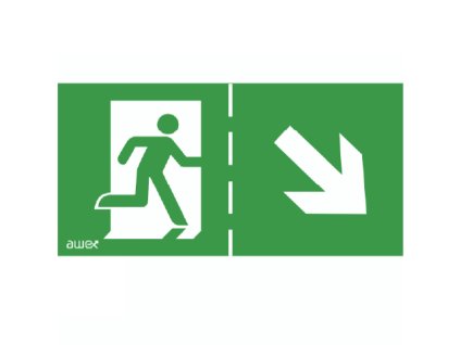 MODUS Piktogram P23 SCHODY VPRAVO DOLŮ (125x250mm)