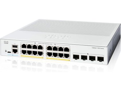 Cisco Catalyst switch C1300-16P-4X (16xGbE,4xSFP+,16xPoE+,120W,fanless)