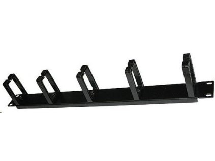 19" vyvazovací panel 1U, 5x plastový úchyt 40x70mm, typ CMP4, černý