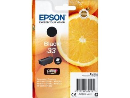 EPSON ink čer Singlepack "Pomeranč" Black 33 Claria Premium Ink