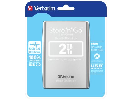 VERBATIM Store´n´ Go 2,5" 2TB USB 3.0 stříbrný