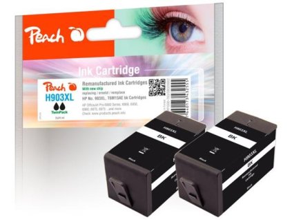 PEACH kompatibilní cartridge HP No. 903XL, černá, Twin-Pack