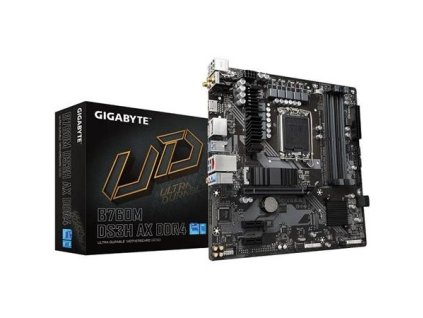 GIGABYTE MB Sc LGA1700 B760M DS3H AX DDR4, Intel B760, 4xDDR4, 2xDP, 1xHDMI, Wifi
