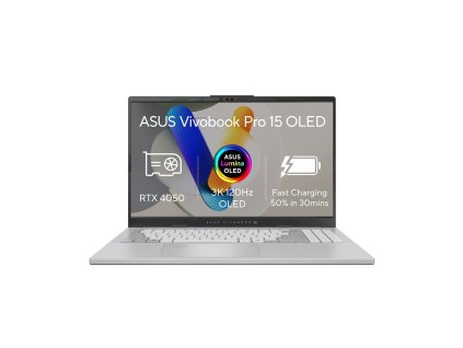 ASUS Vivobook Pro 15 OLED - Ultra 9 Processor 285H/24GB/2TB SSD/RTX 4050 6GB/15,6"/3K/OLED/2y PUR/Win 11 Pro/stříbrná