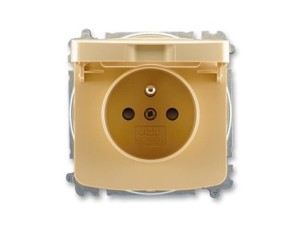 ABB TANGO Zásuvka 6619A-A06397 D s víčkem a clonkami, IP40, béžová