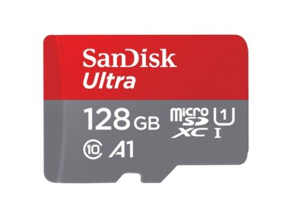 SANDISK Micro SD card SDXC 128GB Ultra A, 100MB/s, Class 10 UHS-I s adaptérem