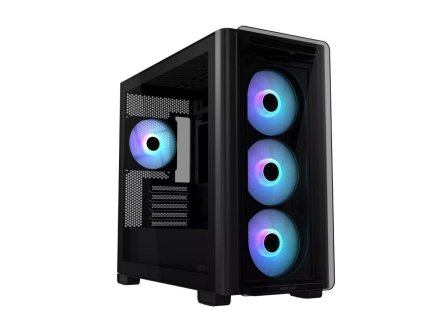 ASUS case A23 PLUS TG ARGB, Mini Tower, průhledná bočnice, 4x120mm ARGB Fan, černá