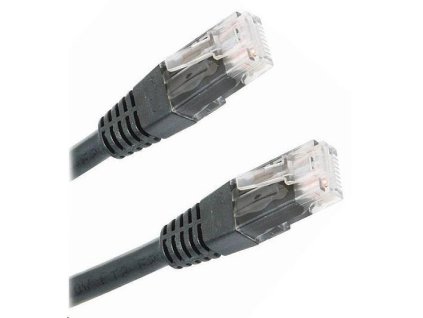 XtendLan patch kabel Cat5E, UTP - 0,25m, černý (prodej po 10 ks)