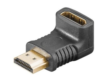 Redukce HDMI A(M) - HDMI A(F) lomená dolů, zlacené konektory