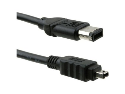 Kabel PremiumCord Firewire 1394 6pin-4pin M/M 2m, černý