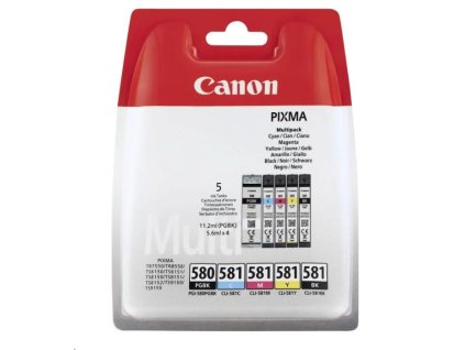 Canon CARTRIDGE PGI-580/CLI-581 BK/CMYK MultiPack pro PIXMA TS615x, TS625x, TS635x, TS815x, TS825x (200 str.)
