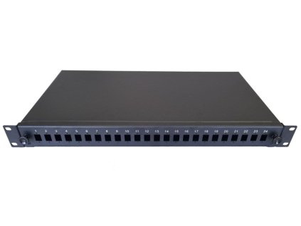 Optická vana výsuvná 1U, 24x SC simplex (24x LC duplex, 24x E2000) s kazetou OPTRONIC pro 24 svárů, černá