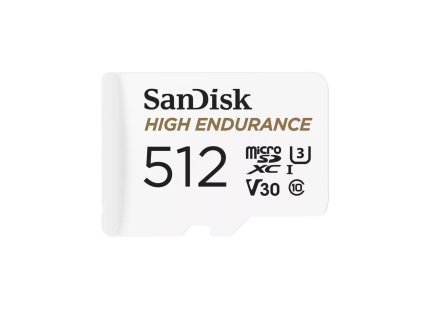 SanDisk MicroSDXC karta 512GB High Endurance (R:100/W:40 MB/s, C10, U3, V30) + adaptér