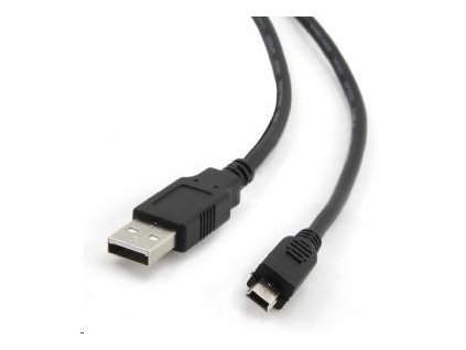 GEMBIRD Kabel USB 2.0 A-Mini B (5pin) propojovací, zlacené kontakty, 1,8m, černý
