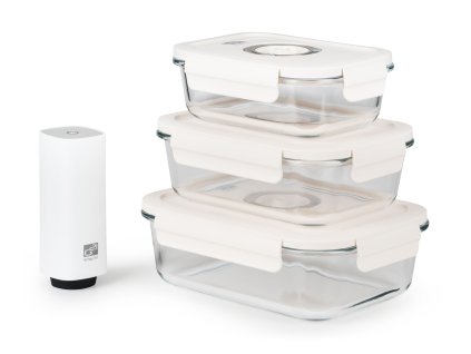 Set G21 skleněných vakuovacích dóz s pumpou, 4 ks