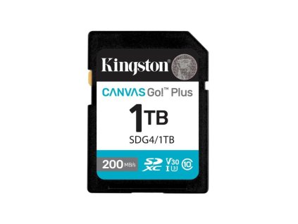 Kingston SDXC karta 1TB Canvas Go! Plus, R:200/W:160MB/s, Class 10, UHS-I, U3, V30