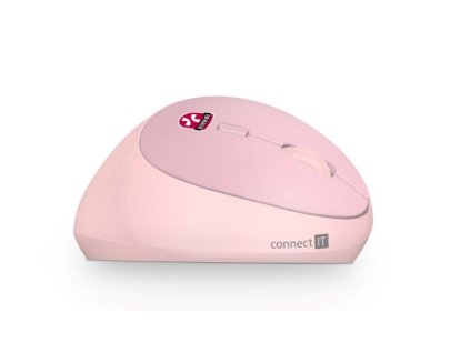 CONNECT IT FOR HEALTH LADIES PINK Bezdrátová vertikální myš, ergonomická, růžová