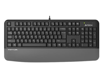 A4tech FK20, multimediální kancelářská klávesnice, CZ/US, USB, šedá