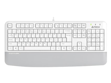 A4tech FK20, multimediální kancelářská klávesnice, CZ/US, USB, bílá
