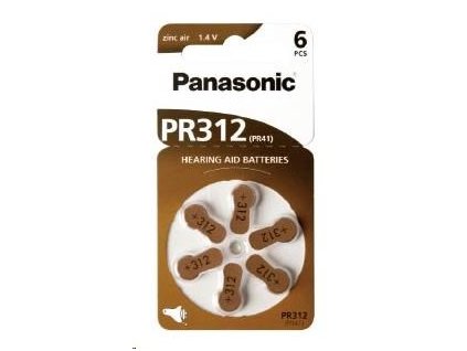 PANASONIC Zinkovzduchová baterie PR-312(41)/6LB AA 1,2V (Blistr 6ks)