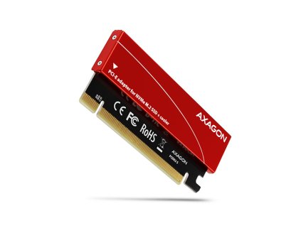 AXAGON PCEM2-S, PCIe x16 - M.2 NVMe M-key slot adaptér, kovový kryt pro pasivní chlazení
