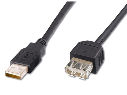 Kabel PremiumCord USB 2.0 A-A M/F 2m, prodlužovací, černý