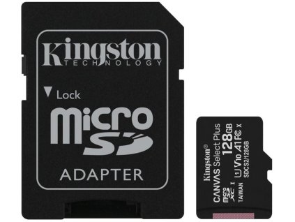 Paměťová karta Kingston Canvas Select Plus A1 128GB microSDXC, Class 10, 100R/85W s adaptérem